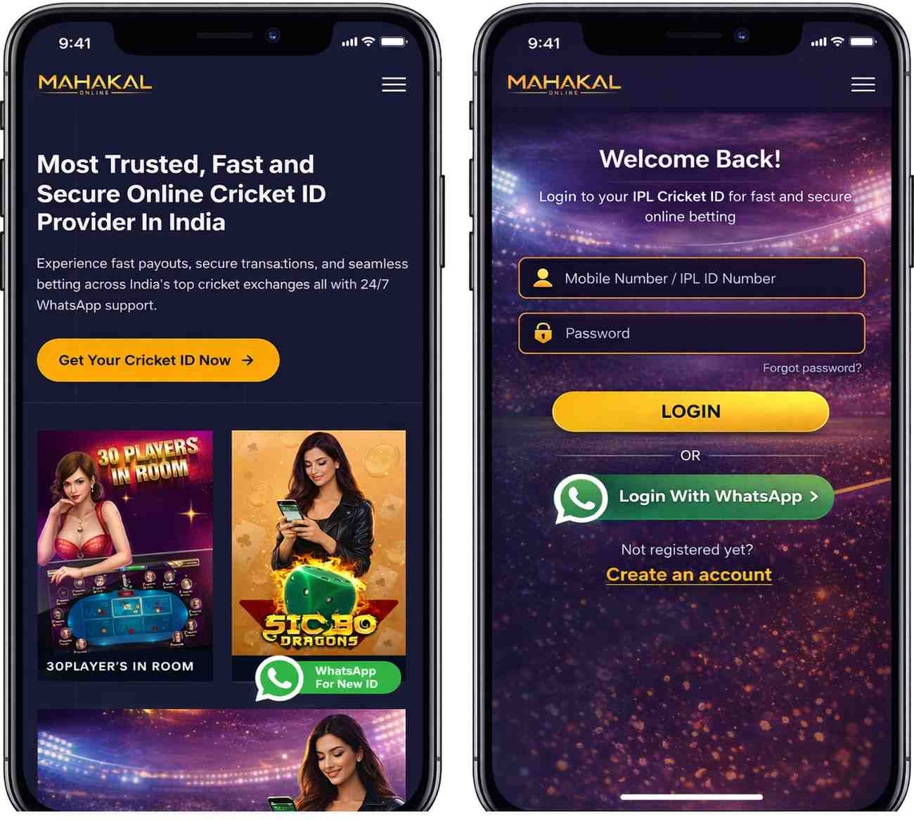 IPL Cricket ID Mobile View