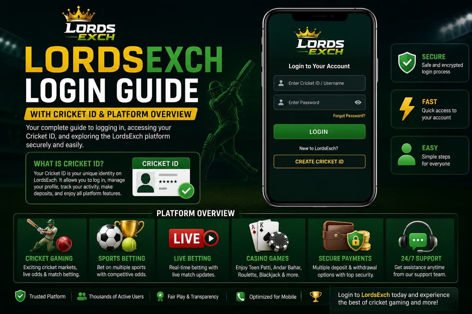 LordsExch Login & Cricket ID Guide; App Download, Features & Games