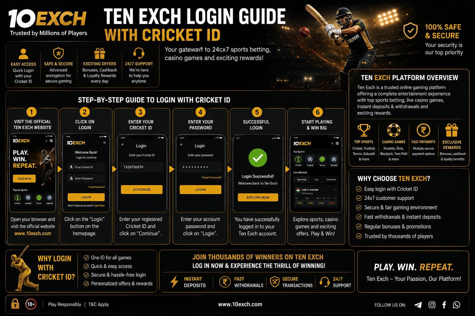 Ten Exch Login & Cricket ID Guide; Official Website, Features & Games