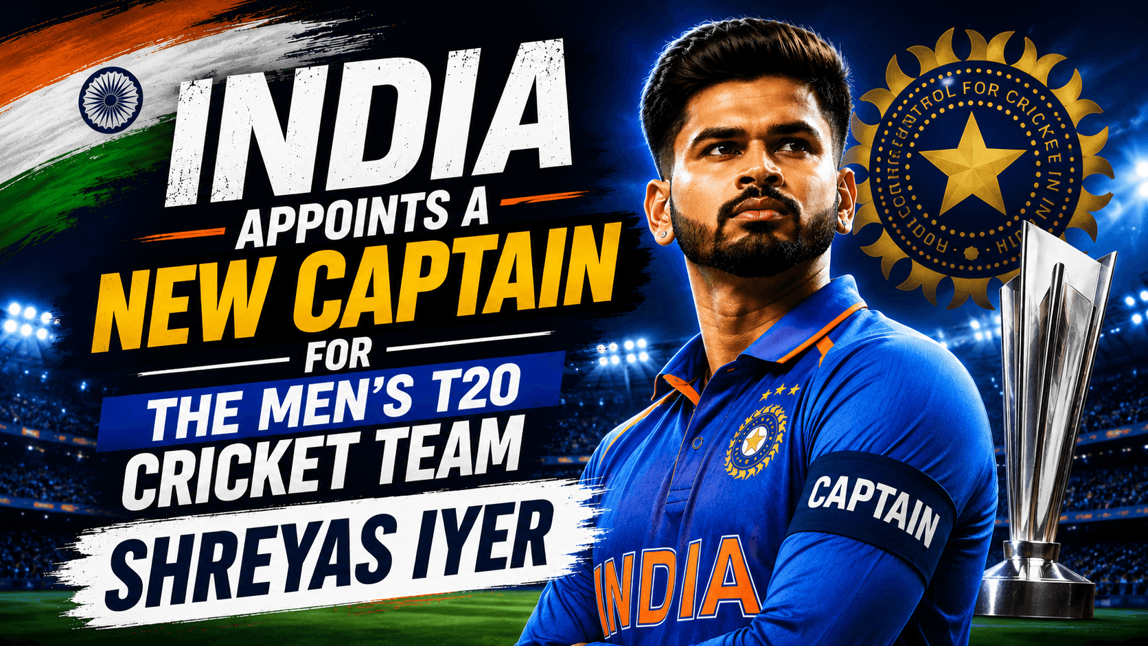 Shreyas Iyer Named India's New Men's T20I Captain
