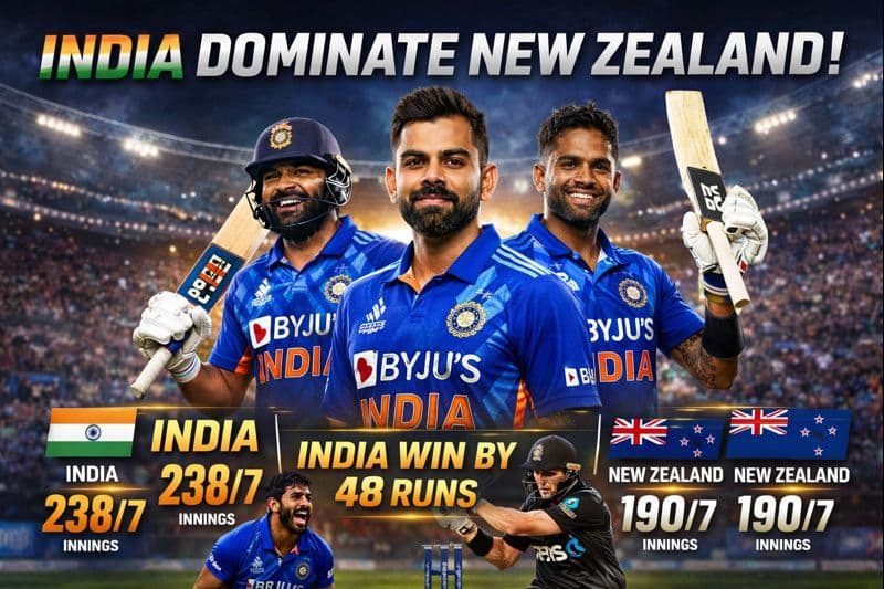 India vs New Zealand T20: India Win After 238/7 Show